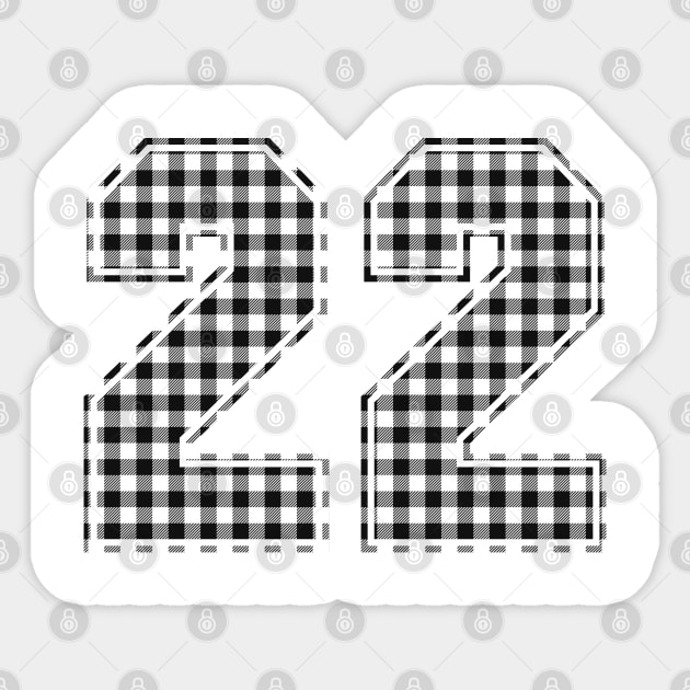 Plaid Number - 22 - Dark Sticker by tavare